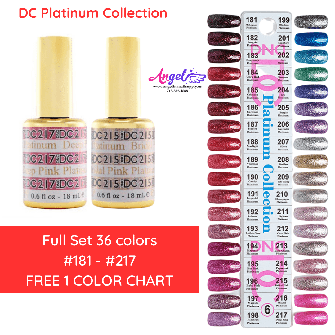 DC6 Collection #6 Platinum GEL ONLY (36 colors #181 - #217) - Angelina Nail Supply NYC