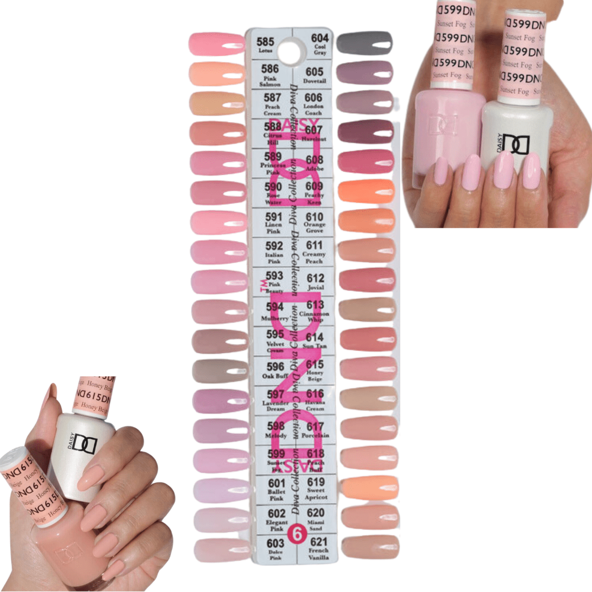 DND6 Full Set 36 Colors #585 - #621 - Angelina Nail Supply NYC
