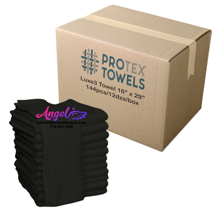 ProTex Luxe3 Towel 16" x 29" - Jet Black (Box of 144)