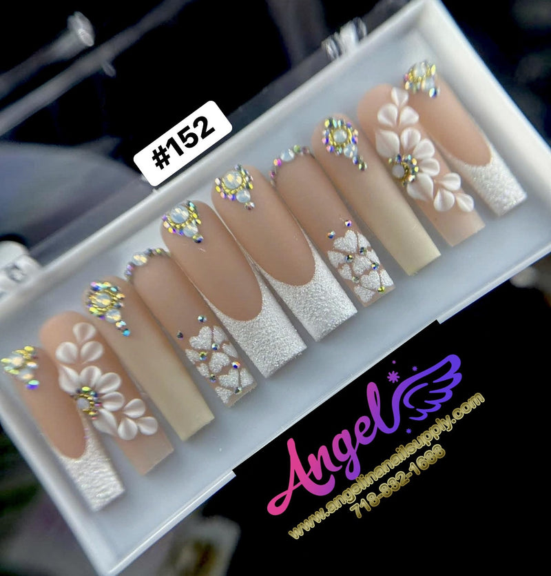 Angelina Handmade Custom Press-On | Long Nail Design #152