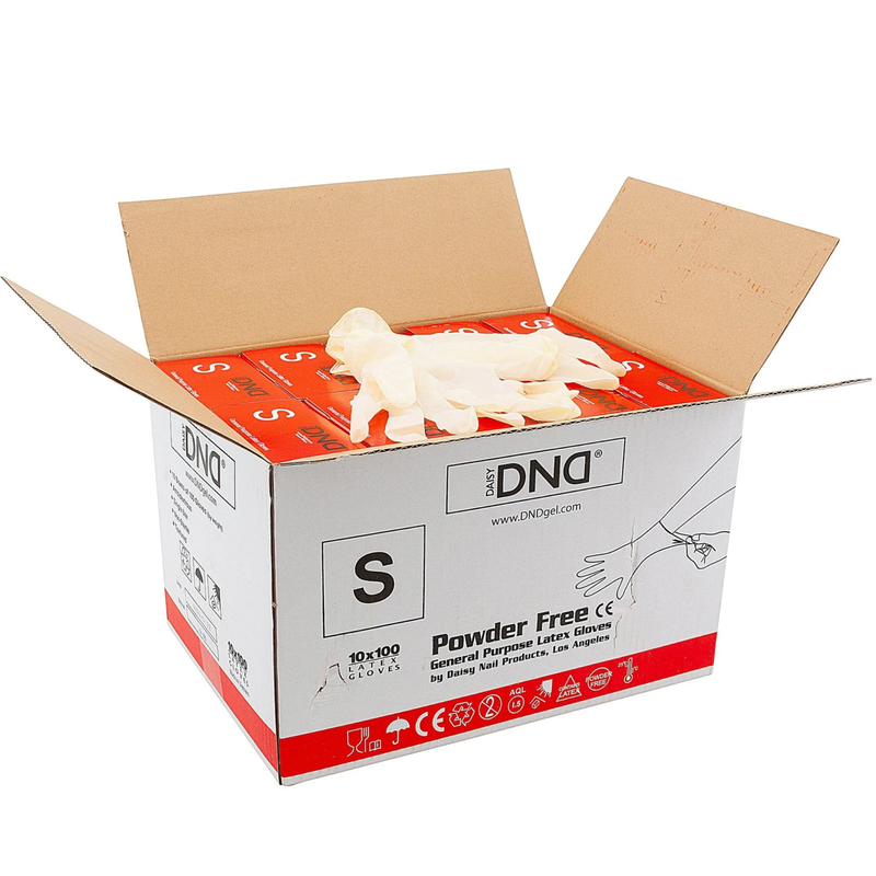DND General Purpose Latex Gloves (Case/10boxes) - Size: Small