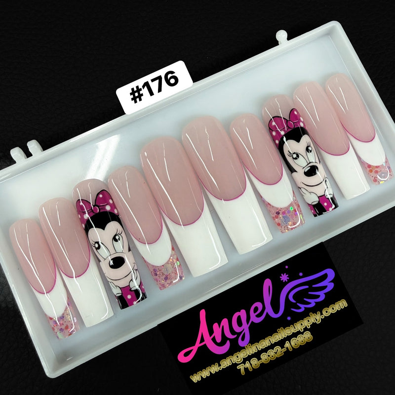 Angelina Handmade Custom Press-On | Long Nail Design #176
