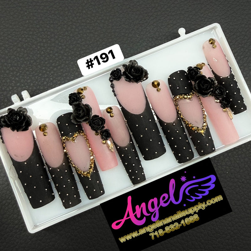 Angelina Handmade Custom Press-On | Long Nail Design #191
