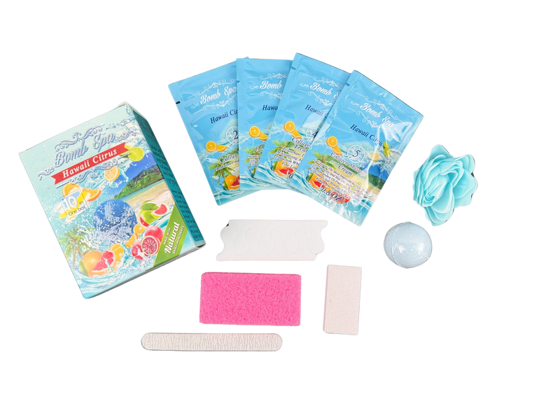 2E Organic Bomb Spa 10 in 1 - Hawaii Citrus (box/80 kits) - Angelina Nail Supply NYC