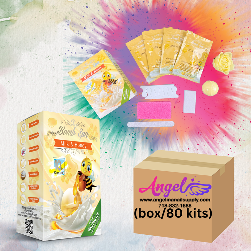 2E Organic Bomb Spa 10 in 1 - Milk & Honey (box/80 kits) - Angelina Nail Supply NYC