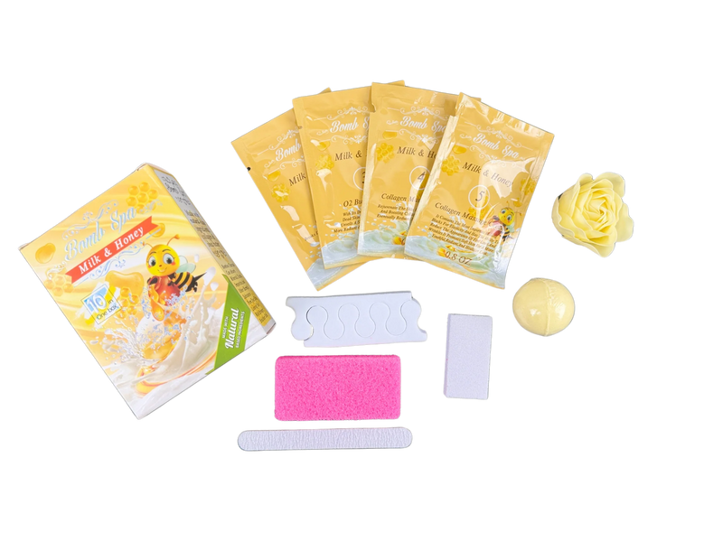 2E Organic Bomb Spa 10 in 1 - Milk & Honey (box/80 kits) - Angelina Nail Supply NYC