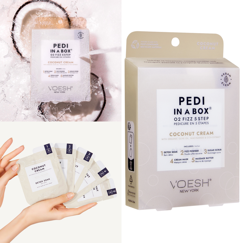 Voesh - Pedi in a Box O2 Fizz 5 Steps Coconut Cream (box/50pcs)