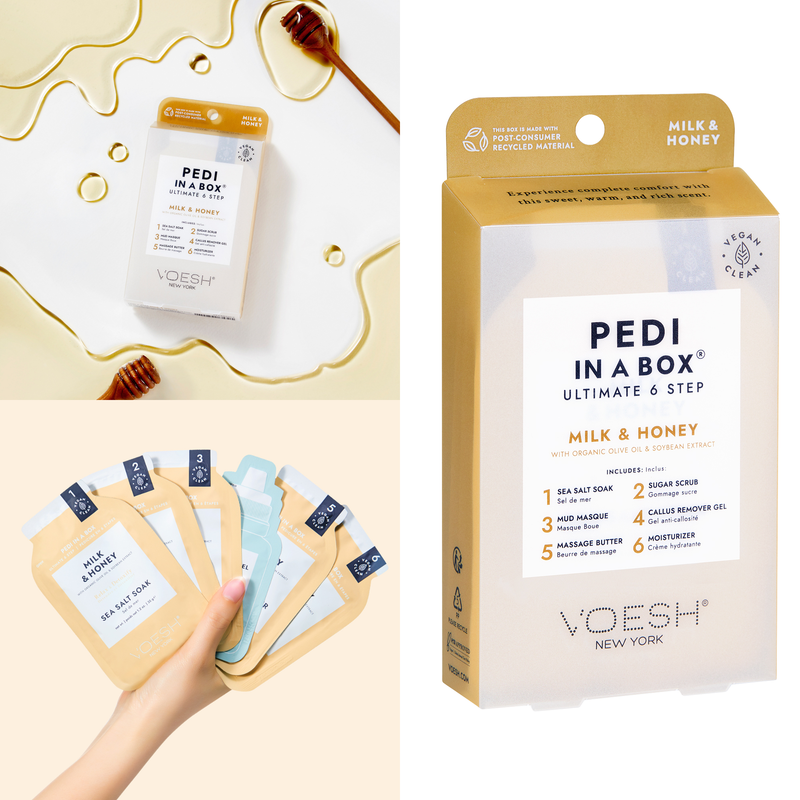 Voesh - Pedi in a Box Ultimate 6 Steps Milk & Honey (box/30pcs)