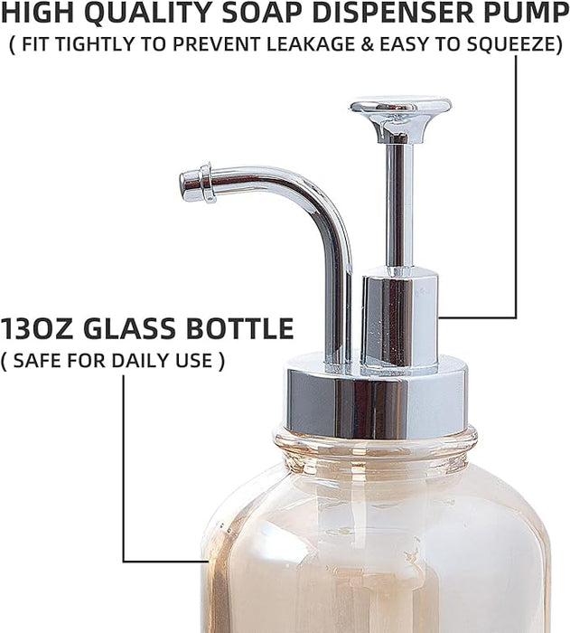 Glass Soap Dispenser Pump 13.5 Oz