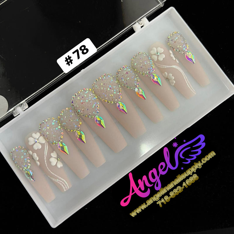 Angelina Handmade Custom Press-On | Long Nail Design #060-#089