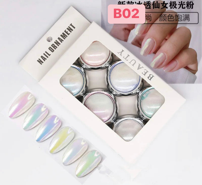 Bột màu gương Chrome nhiều màu gói 6 màu