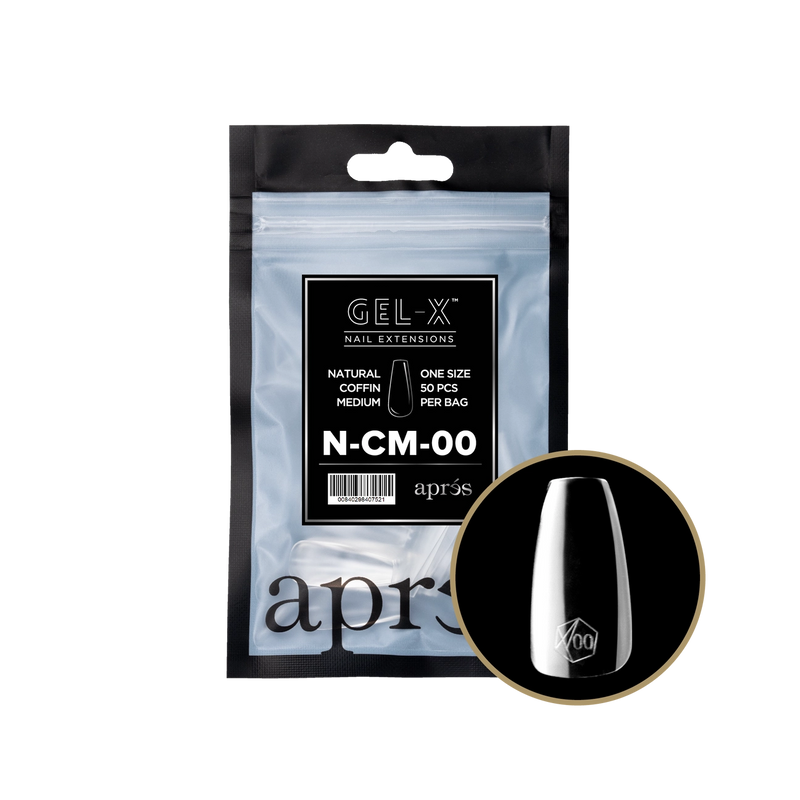 Aprés Gel-X® Natural Coffin Medium Refill Bag (50pcs/pack)