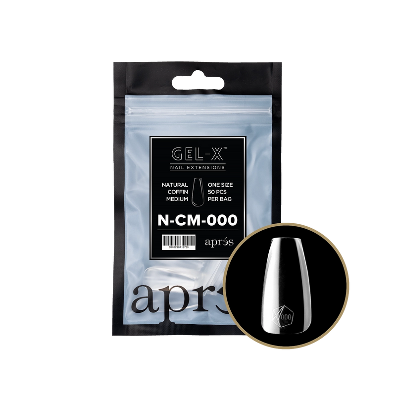 Aprés Gel-X® Natural Coffin Medium Refill Bag (50pcs/pack)
