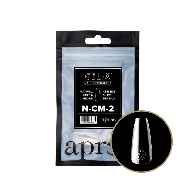 Aprés Gel-X® Natural Coffin Medium Refill Bag (50pcs/pack)