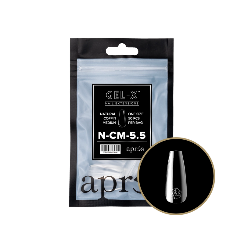 Aprés Gel-X® Natural Coffin Medium Refill Bag (50pcs/pack)