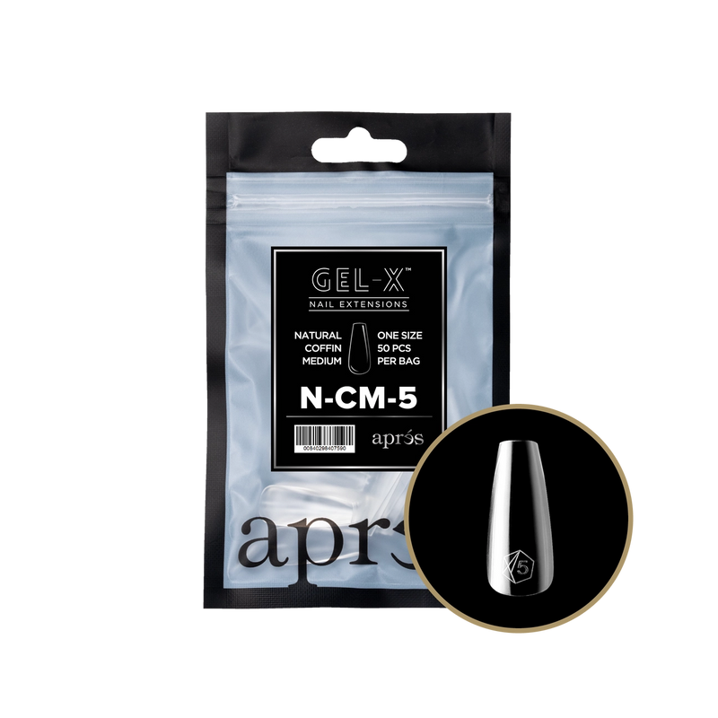 Aprés Gel-X® Natural Coffin Medium Refill Bag (50pcs/pack)