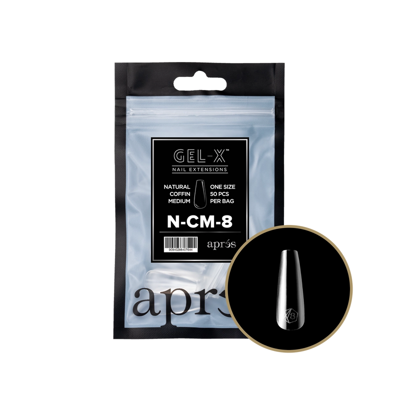 Aprés Gel-X® Natural Coffin Medium Refill Bag (50pcs/pack)