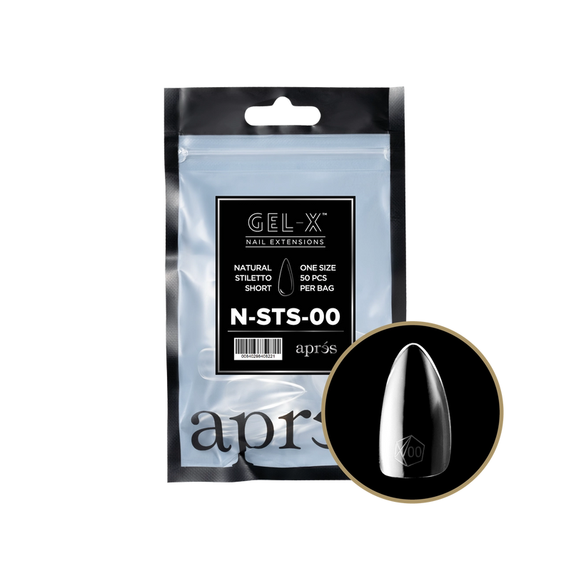 Đầu thay móng Apres Gel-X Natural Stiletto ngắn – 50 cái | Móng gel mềm nối dài