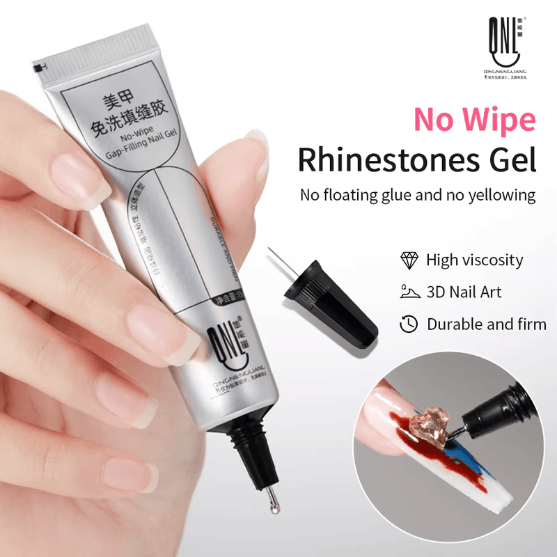 No Wipe Rhinestone Gel, 3D Builder & Chrome (UV/LED) 15g