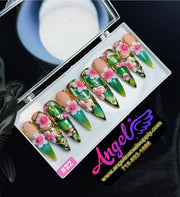 Angelina Handmade Custom Press-On | Long Nail Design 001-029 - Angelina Nail Supply NYC