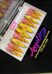 Angelina Handmade Custom Press-On | Long Nail Design 001-029 - Angelina Nail Supply NYC