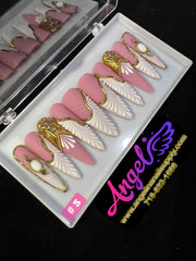 Angelina Handmade Custom Press-On | Long Nail Design 001-029 - Angelina Nail Supply NYC