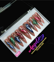 Angelina Handmade Custom Press-On | Long Nail Design 001-029 - Angelina Nail Supply NYC