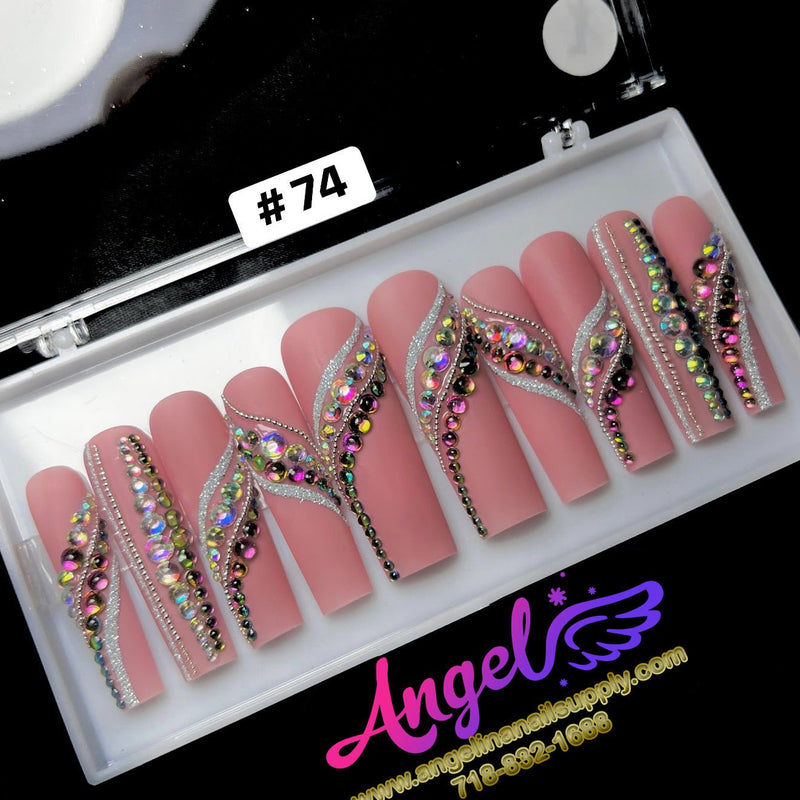 Angelina Handmade Custom Press-On | Long Nail Design 060-089 - Angelina Nail Supply NYC