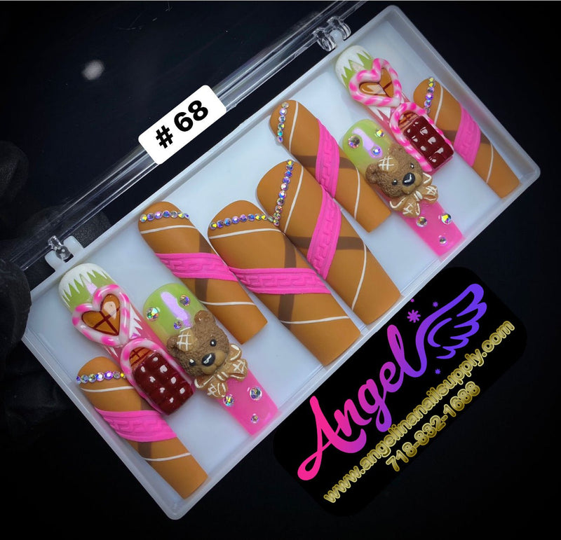 Angelina Handmade Custom Press-On | Long Nail Design 060-089 - Angelina Nail Supply NYC
