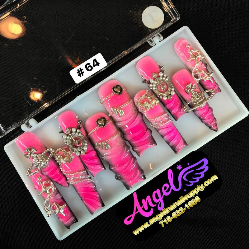 Angelina Handmade Custom Press-On | Long Nail Design 060-089 - Angelina Nail Supply NYC