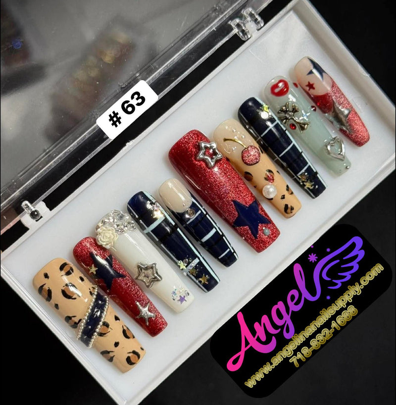 Angelina Handmade Custom Press-On | Long Nail Design 060-089 - Angelina Nail Supply NYC