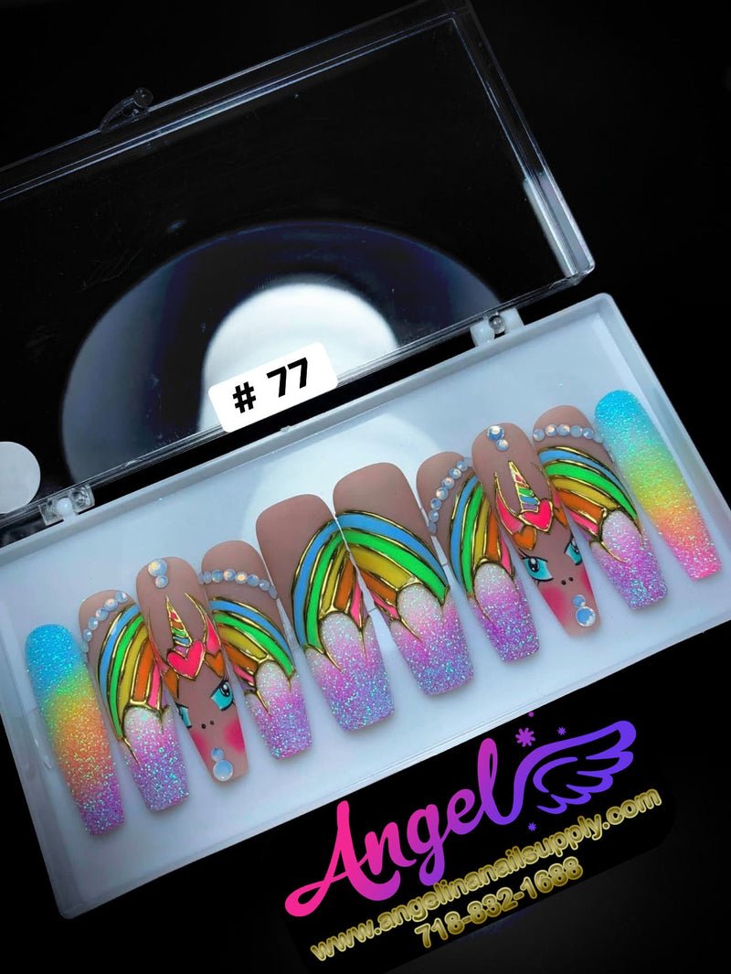 Angelina Handmade Custom Press-On | Long Nail Design 060-089 - Angelina Nail Supply NYC