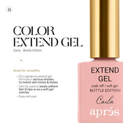Apres Color Extend Gel Bottle, Gel-X Tips Adhesive, Soak Off UV Soft Gel Builder, Nude Colors (Carla, 15 ml) - Angelina Nail Supply NYC