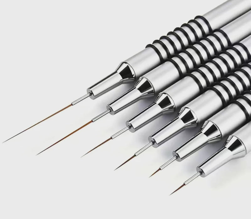 Brush Set | Silver Liner Art Brush (6in1) - Angelina Nail Supply NYC