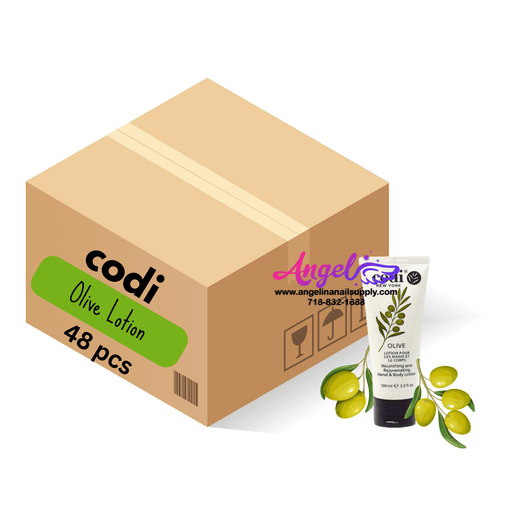 Codi Lotion Tube Olive 3.3oz (Box/48 Tubes) - Angelina Nail Supply NYC