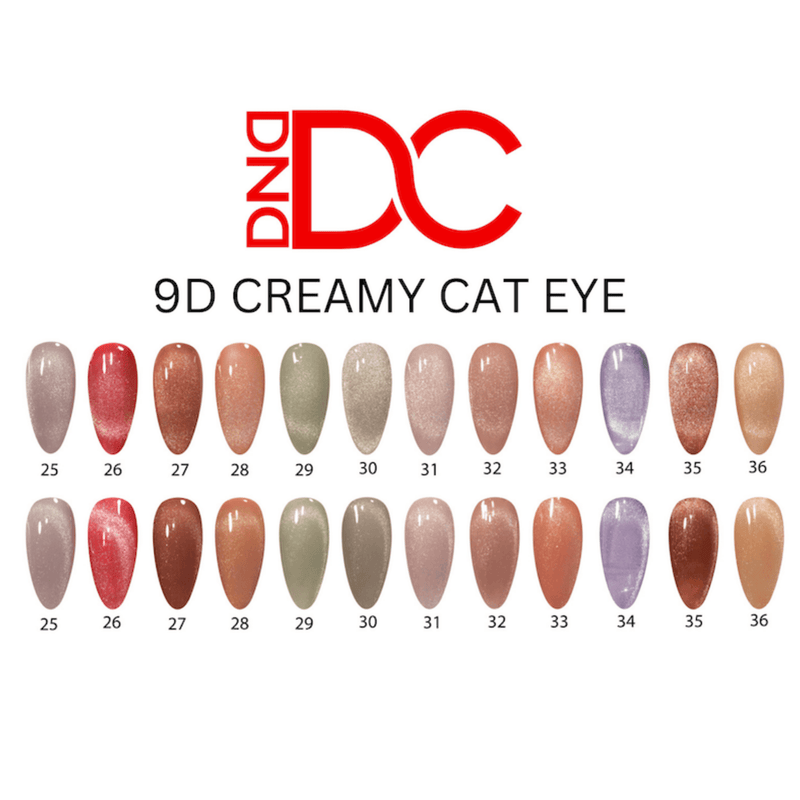 DC 9D Cat Eyes Collection Creamy Set 12 colors 25 - 36 GEL ONLY - Angelina Nail Supply NYC
