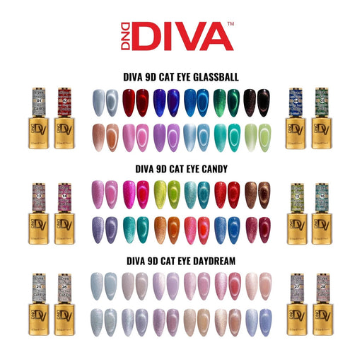 Diva 9D Cat Eyes Collection All Set 36 colors 1 - 36 GEL ONLY - Angelina Nail Supply NYC
