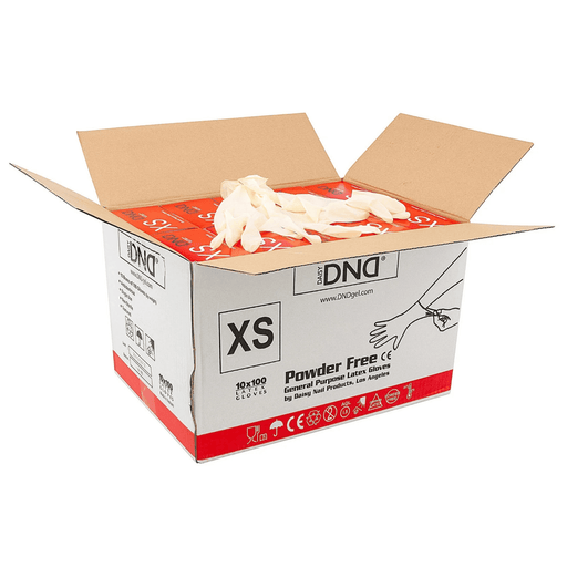 DND General Purpose Latex Gloves (Case/10boxes) - Size: X-Small - Angelina Nail Supply NYC