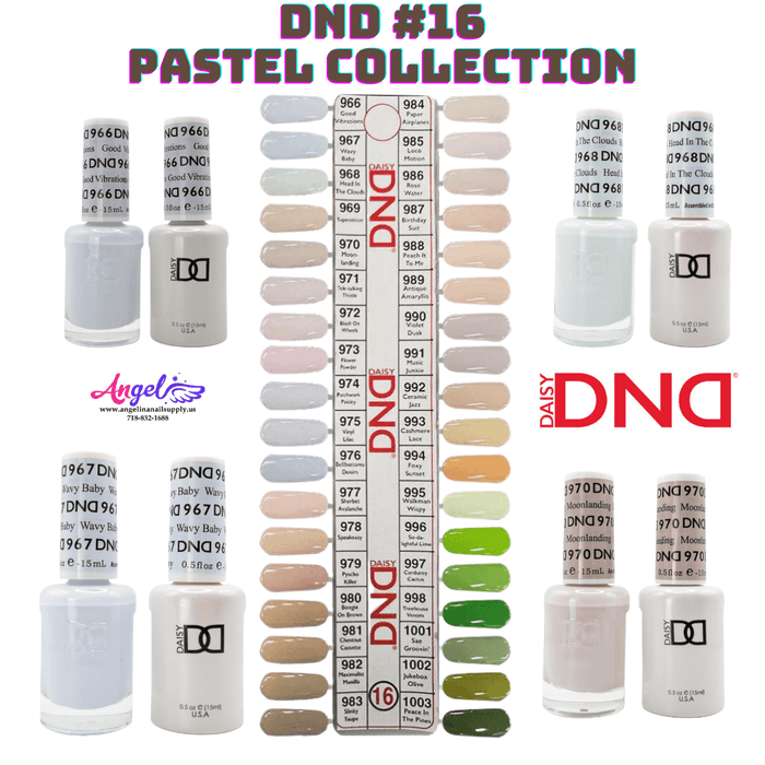 DND16 Collection #16 Retro Earth-Scape (Full Set 36 Colors #966 - #1003) - Angelina Nail Supply NYC