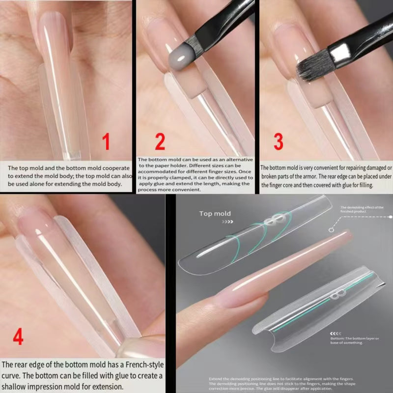 Dual Nail Form Extension Mold 15 sizes/240 pcs - Angelina Nail Supply NYC