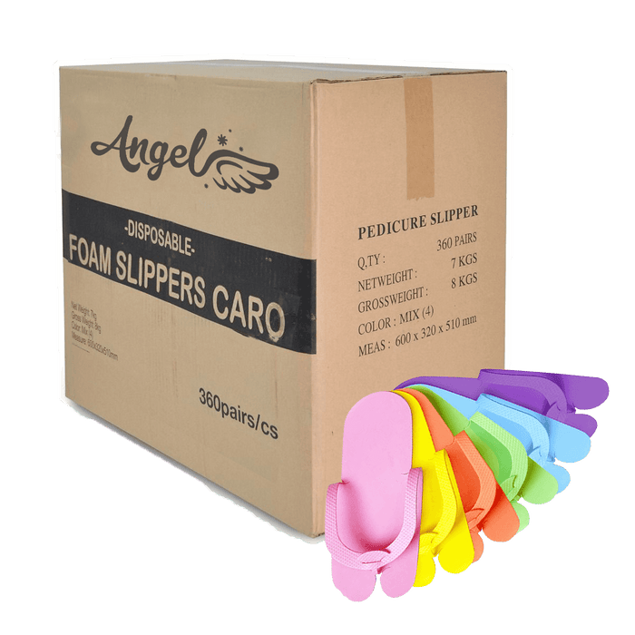 Foam Slipper Mix Colors (box/30 pack) - Angelina Nail Supply NYC