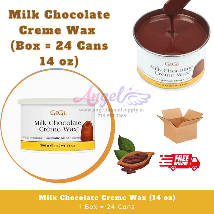 GiGi Wax Milk Chocolate Creme Wax (24 cans/box - 14 oz each can) - Angelina Nail Supply NYC