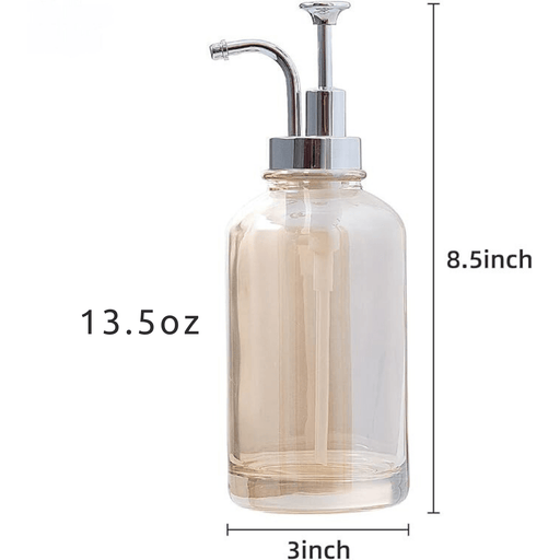 Glass Soap Dispenser Pump 13.5 Oz - Angelina Nail Supply NYC