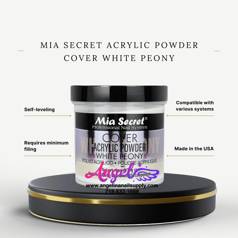Mia Secret Acrylic Powder Cover White Peony 4oz - Angelina Nail Supply NYC