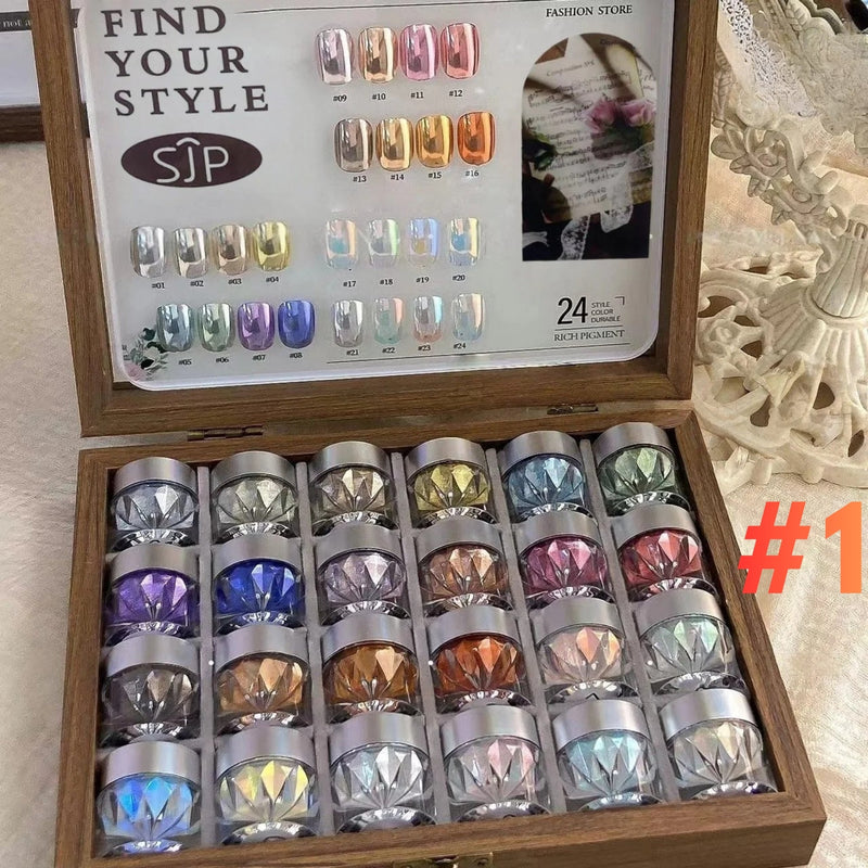 Mirror Chrome Powder Set 24 Colors - Angelina Nail Supply NYC