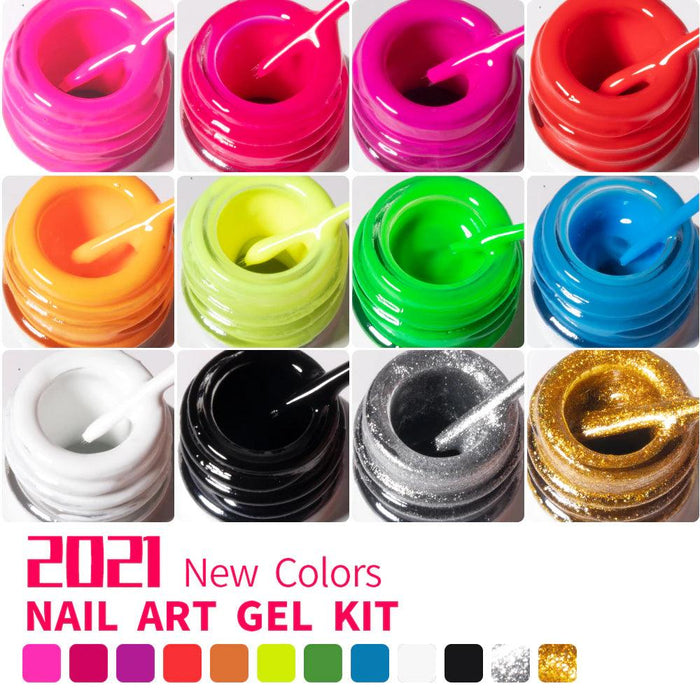Nail Art Gel Set 12 Colors - Angelina Nail Supply NYC