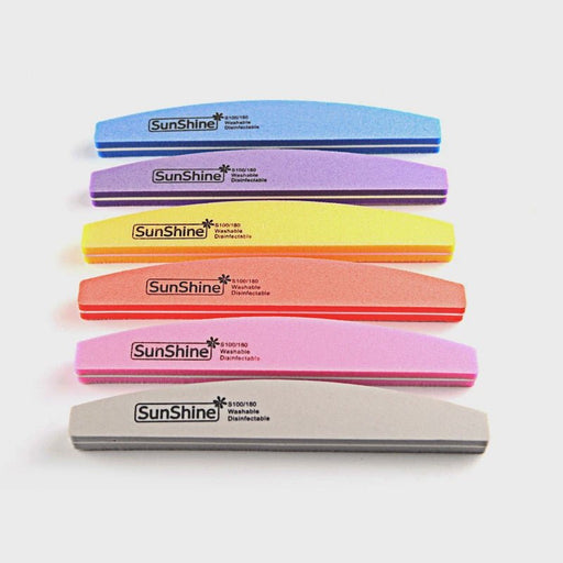 Nailshine Halfmoon Double Sided Nail Files Buffer 100/180 - Single piece - Angelina Nail Supply NYC