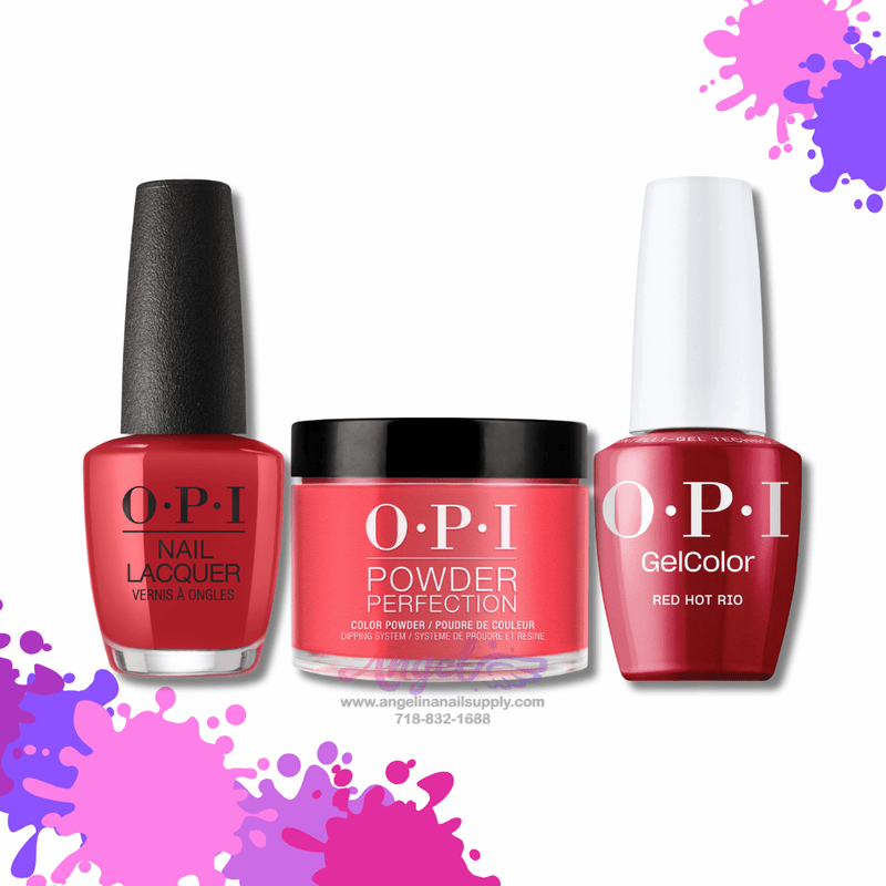 OPI 3in1 combo DP-GC-NL A70 RED HOT RIO - Angelina Nail Supply NYC
