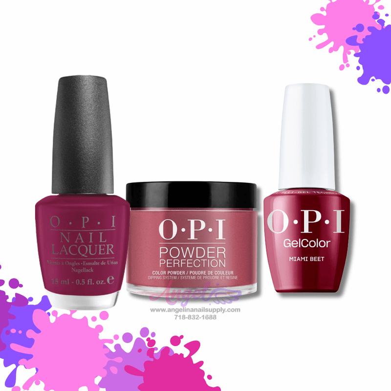 OPI 3in1 combo DP-GC-NL B78 MIAMI BEET - Angelina Nail Supply NYC