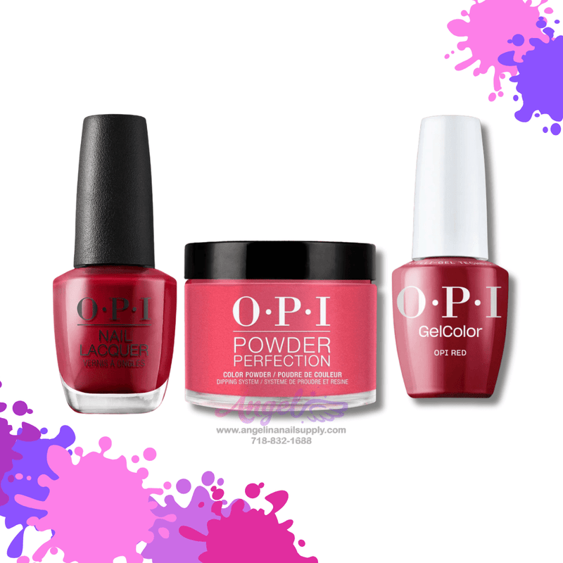 OPI 3in1 combo DP-GCT-NL L72 OPI RED - Angelina Nail Supply NYC